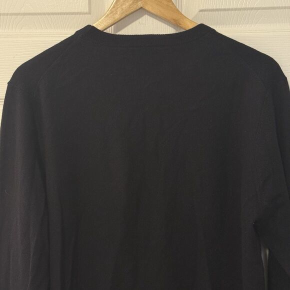 NWT Christian Lacroix Men’s L Black Extrafine Merino Wool Crewneck Sweater - Picture 4 of 7